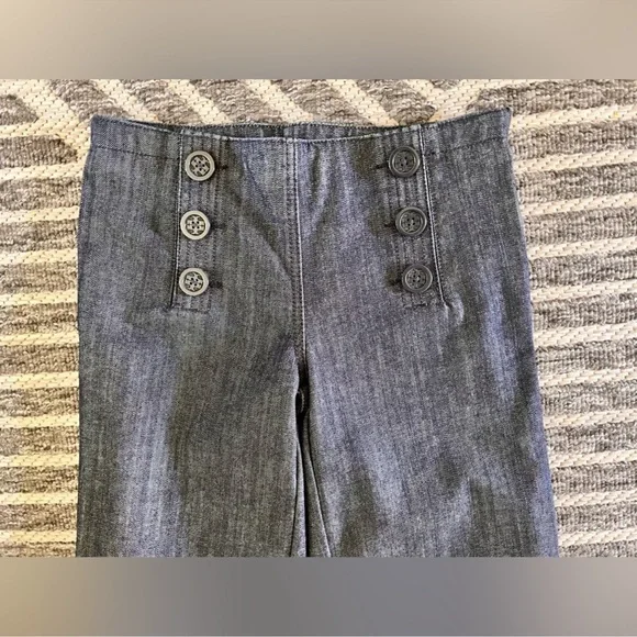 NWT TORY BURCH Sz 25 Tory Sailor Wide Leg Trouser Denim Jeans Original $185 - Picture 2 of 7